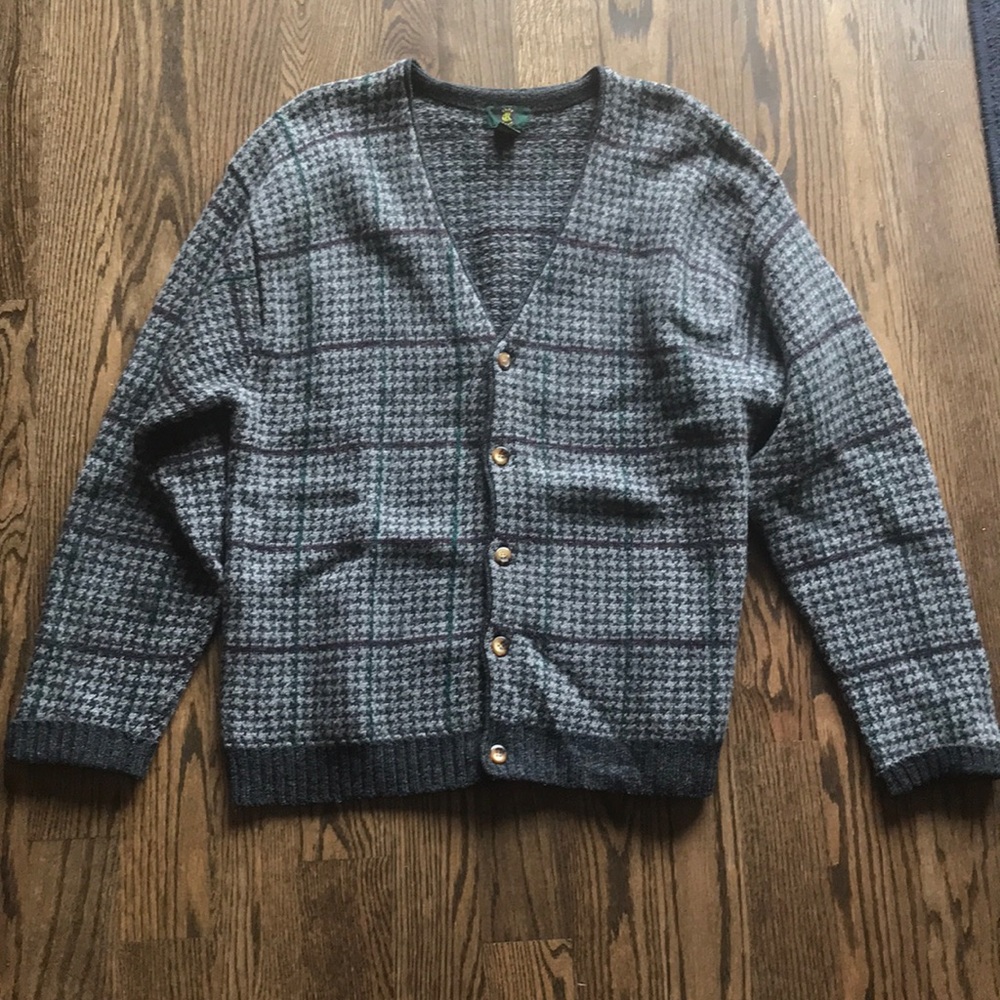 Macy’s Club Room vintage men’s wool cardigan sweater, XL